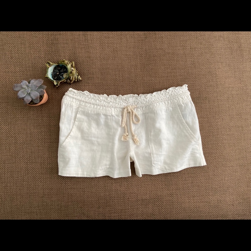 🐚 Roxy Rope + Linen Drawstring Shorts w Pockets